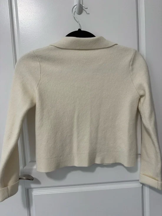 Sezane Cream Button-Front Cardigan Jacket - Picture 3 of 7